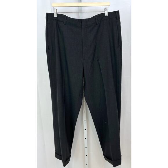 BROOKS BROTHERS Makers Brooksease EST 38 Flat Front Pants Cuffed Hem Gray USA - Picture 1 of 8